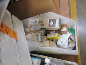 LOT TO INCLUDE: MISC. ELECTRICAL PARTS TO INCLUDE SWITCHES, RECORDING CHARTS, PLATES, RESURFACERS, PLATES, PILOT LIGHTS, ETC. . LOADING & HANDLING FEE $15-4128